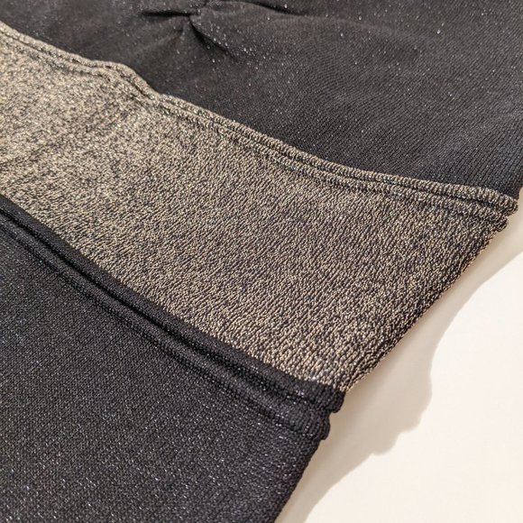 Forever 21 Striped Black Little Golden Sparkly Dress with laces. Medium Size.XXI - Picture 10 of 13